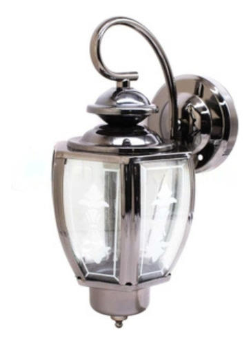 Lámpara Farol Estilo Colonial Exterior Metálico Con Vidrio