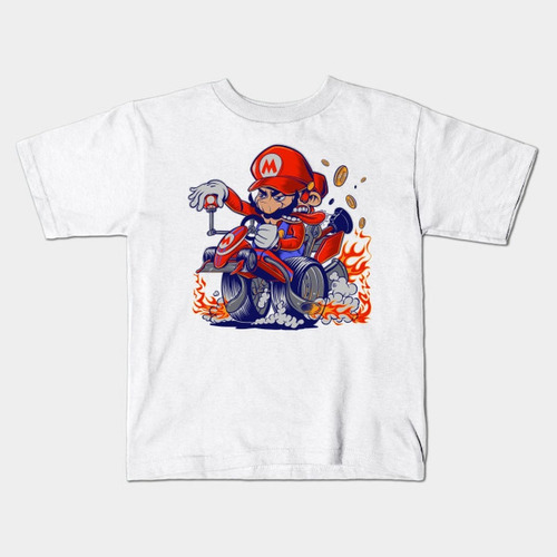 Remera Blanca Bichos Niño Niña Adulto Mario Bros D 2