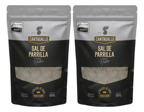 Sal De Parrilla E Pimenta Netão 900g Cantagallo 2 Unds