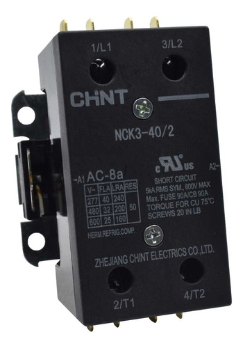 Contactor Para Aire Acondicionado Chint Nck3-40a/2-24v