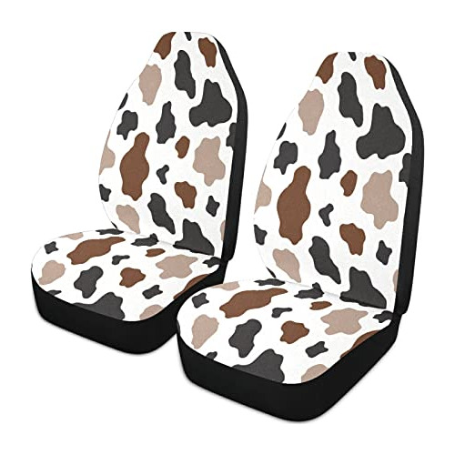 Fundas De Asiento De Coche Estampado De Vaca Blanca, Ma...