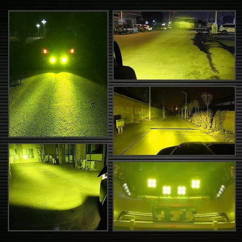 Pc Par De Faros Led Cuadrados Blancos O Amarillos,