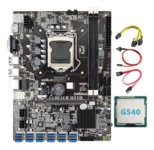 Placa Base De Minería B75 Btc De 12 Pcie A Usb Lga1155 Con G