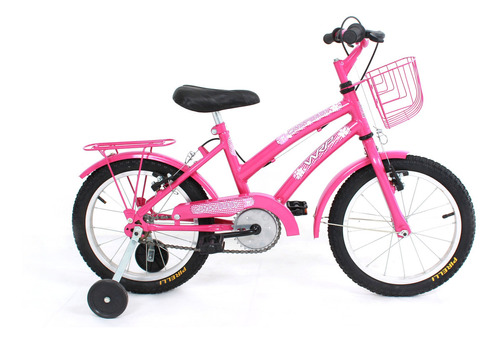 Bicicleta  de passeio infantil WRP Cindy Baby aro 16 freios v-brakes e cantilever cor pink com rodas de treinamento