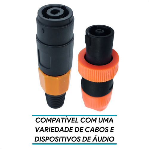 2 Pares Conector Plug Speakon Macho E Fêmea 4 Polos Automotivo Conectores Plug Painel 4 Vias Plugue Conector Plástico