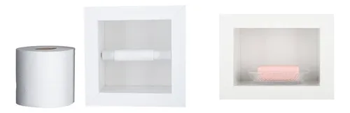 comprar Nicho Porta Papel Higiênico + Porta Sabonete (branco)