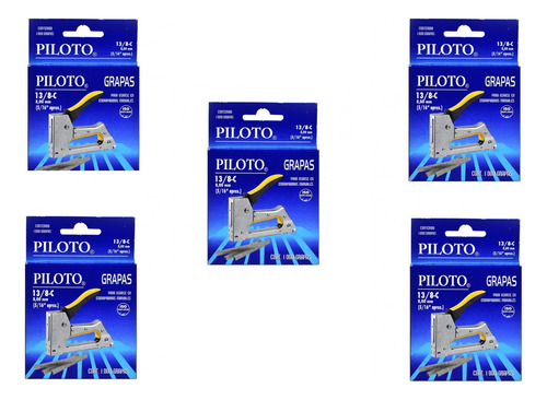 Pack 5 Grapas Marca Pilot 13/8-c 8mm (5/16 Aprox.) 5000pzs.