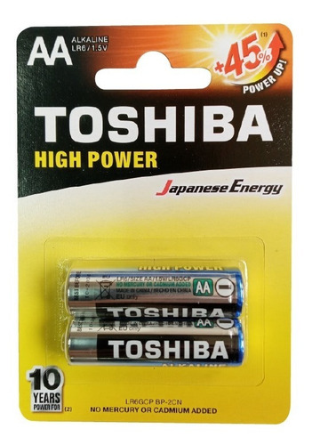 Pila Alcalina Aa Toshiba Hight Power 2 Blister 2 Und