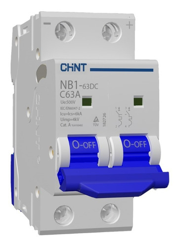 Imagen 1 de 4 de Breaker Dc Bipolar 63a 2x63a Solar 500v
