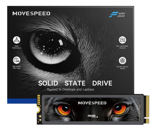 Ssd Nvme Movespeed Panther 1tb 7450mbps Pcie 4.0 Cor Preto