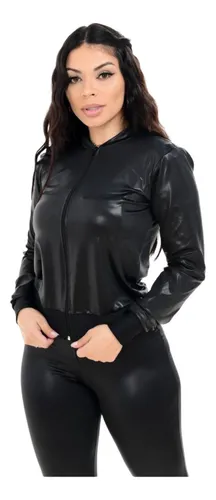 Jaqueta engomada best sale feminina