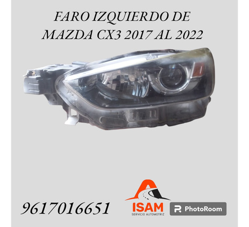 Faro Izquierdo De Mazda Cx3 Del 2017 Al 2022