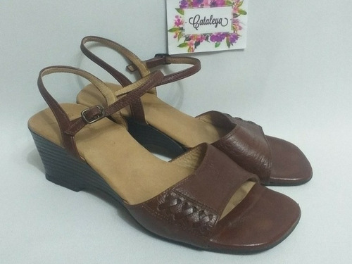 Sandalias En 100% Cuero Color Whisky Retoric 35, Cataleya 