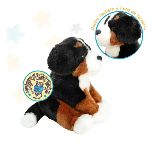 Uni-Toys Perro De Montaña De Berna – Peluche Sentado De 25 Cm, Mascota Realista Y Suave Con Relleno Reciclado