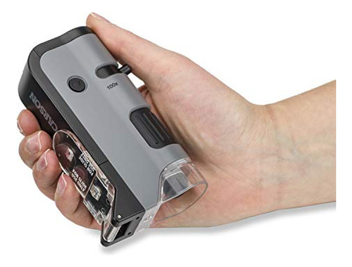 Microscopio De Bolsillo Con Luz Led Carson Microflip 100x-25