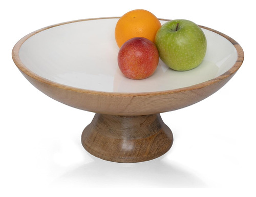 Cesta Para Frutas Folkulture, Diámetro De 30.5 Cm, Blanco