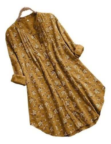 Blusa Para Mujer Pescadora/camisa Casual Con Estampado Flora