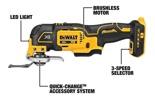 Multiherramienta Oscilante 20v Xr Max Sin Bat Dcs356b Dewalt