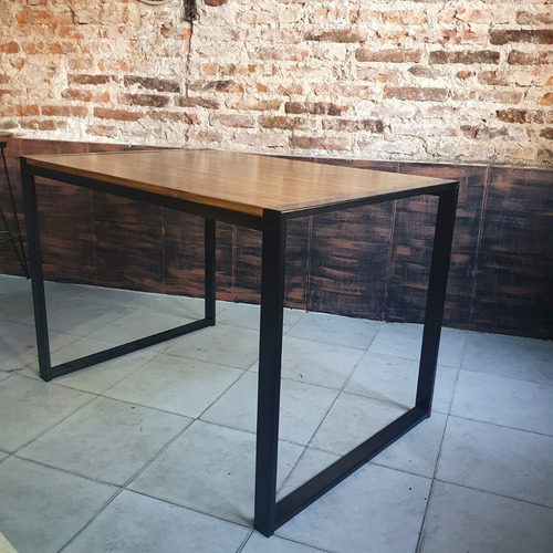 Imagen 4 de 4 de Mesa Comedor Industrial Madera Hierro Rustico 120x80 Cubo