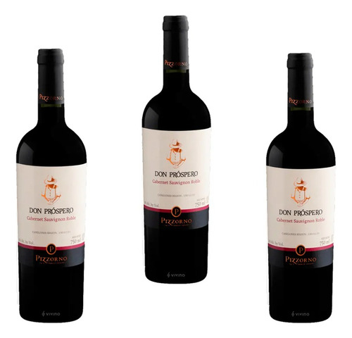 Combo X3 Vino Pizzorno Don Próspero Cabernet Sauvignon 