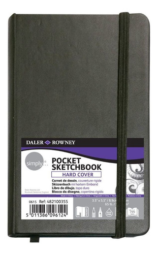 2x Pocket Sketchbook 72 Fls Capa Dura Daler Rowney 8,9x14