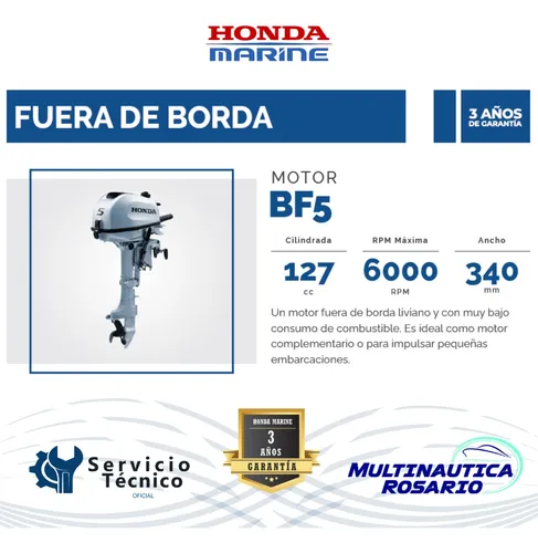 Motor Fuera De Borda Honda Bf 5 Hp Pata Corta Dólar Billete