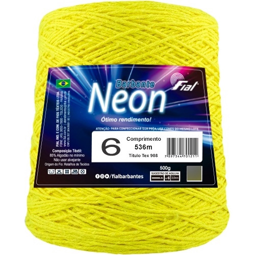 Hilo Fluor Neon Para Tejer Crochet 500grs La Fabriquita