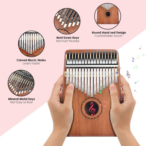 Imagen 2 de 7 de Kalimba Pulgar Piano De 17 Tonos Instrumento Principiantes