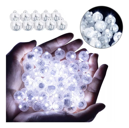 100 Pzs Mini Luces Led Redondas De Globos De Luz De Blanco