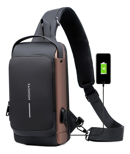 Bolsa Deportiva Antirrobo For Hombre Con Carga Usb