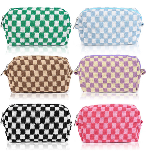 Soidram 6 Bolsas De Maquillaje A Cuadros, Bolsa De Cosmticos