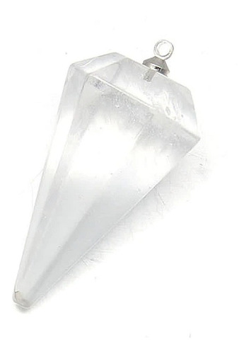 Colgante Diamante Piedra Natural Cuarzo Transparente 4x2cm