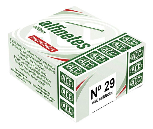 Alfinete Costura N.29 Aco Niquelado 50g.