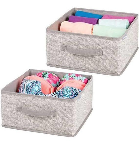 Caja Plegable Para Almacenar Cuadrada Beige De Loneta