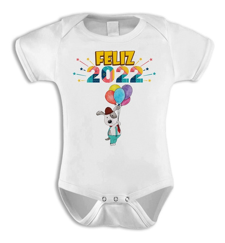 Body Bebê Ano Novo Personalizado Bebê Balão Colorido 2022