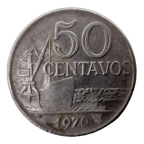 Moneda 50 Centavos 1970 Brasil Cruceiro Colección