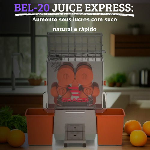 Espremedor De Laranja Juice Express Bel-20 Braesi 220v Cinza