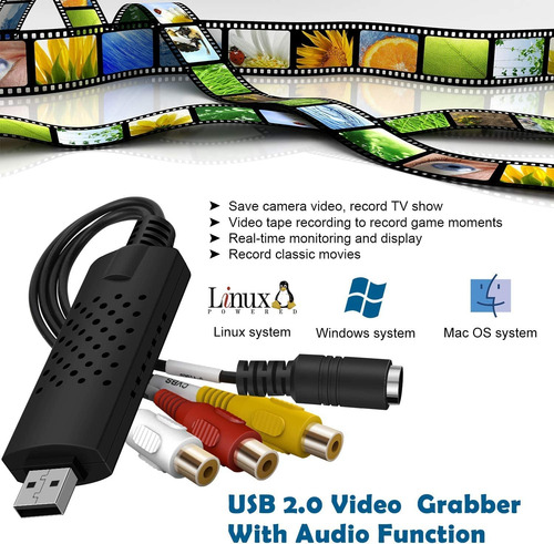 Tarjeta Captura Easycap Video Y Audio Rca Usb2.0 Para Win8/9