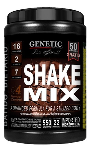Batido Proteina Shake Mix Reemplaza Comida Cromo Dieta 550 G
