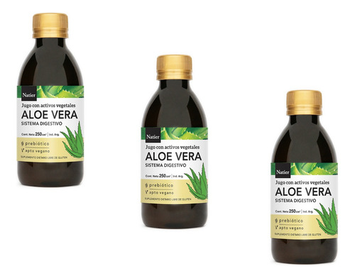 Aloe Vera 100% Natural Bebible Natier X 250 Cm3 X3 Unidades