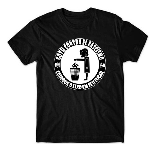 Goth Contra El Fascismo - Camisa Personalizada 100% Algodão