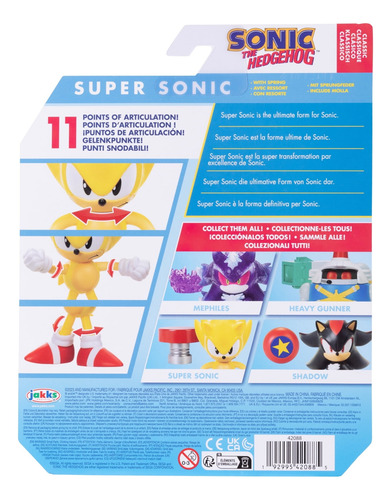 Super Sonic The Hedgedog Red Spring Jakks Muñeco Figura