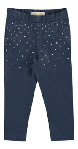 Calça Infantil Em Molecotton Jeans Meninas Com Strass - Char