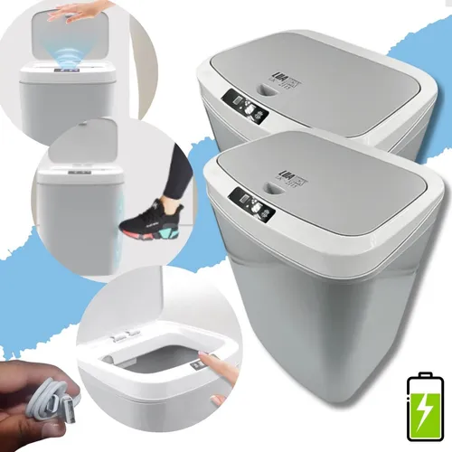 comprar Lixeira Automática Inteligente 15l Sensor Cozinha Kit Cu002F2