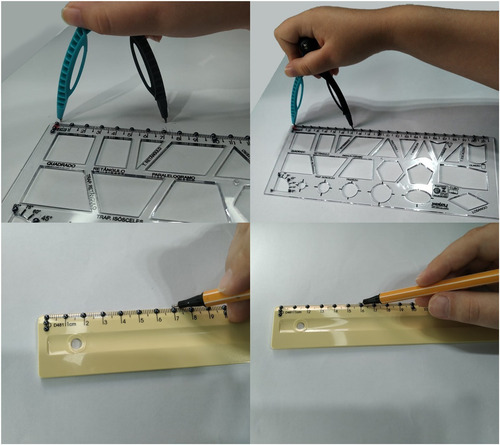 Kit Desenho Geométrico Avançado Adaptado Braille Baixa Visão