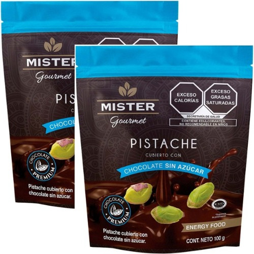 2 Pistaches Cubiertos Chocolat Sin Azuc Mister Dulces Kosher