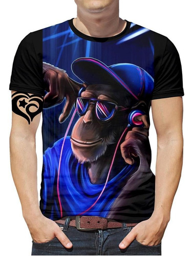 Camiseta Macaco Masculina Animal Blusa