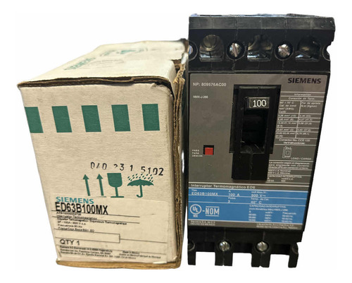Interruptor Termomagnetico Siemens Ed63b100mx 3x100a