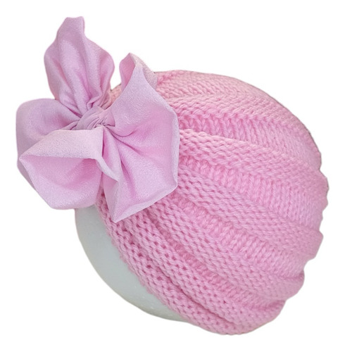 Turbante, Gorrito Para Bebé Tejido Con Moño