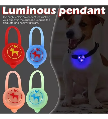 Llavero Colgante Para Collar De Mascotas Luz Led Perro Gatos